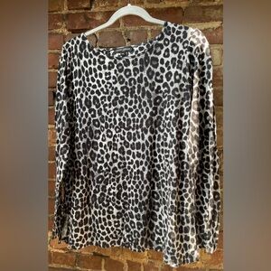 Mario Serrani Leopard Print Crewneck Top